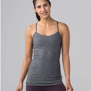 Lululemon Power Pose Tank Heathered Black 6